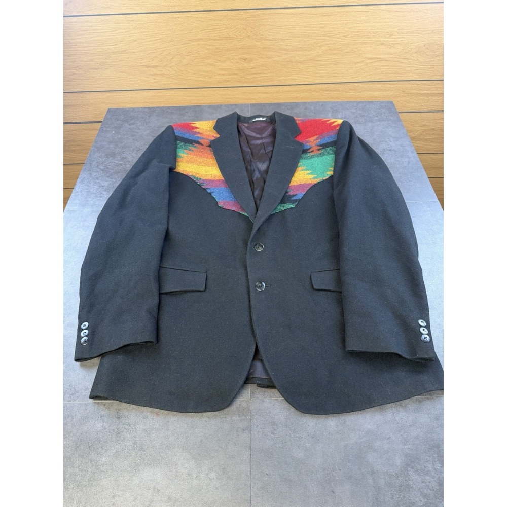 VTG Silverado Men's Southwestern Western Wool Blazer Approx 42-44 Large